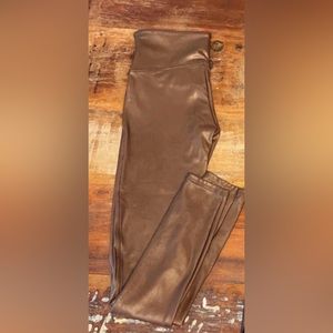 SPANX. Faux leather leggings bronzed brown